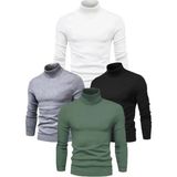 Etiler Collection 4 Adet Unisex Kaşkorse Boğazlı Full Likralı Fitilli Body Kazak - Çok Renkli
