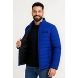 Etiler Collection Erkek Mikro Su Itici Kapitone Baskılı Astarlı Fermuarlı Bomber Mont - Saks Mavisi - XL