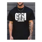 ETİLER COLLECTION Sporda Günlük Hayata Giyilebilir GYM Baskılı Oversize Bisiklet Yaka Erkek T-shirt - Siyah