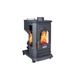 Etinova Ember İf-09 Odun Ve Pelet Yakan Fırınsız Şömine Tipi Soba 3 Camlı Sekizgen Siyah