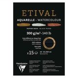 Etival Rough A4 300 gr 15 Yaprak Soğuk Pres Siyah Sulu Boya Blok