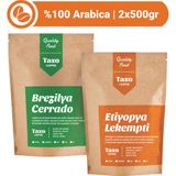 Etiyopya ve Brezilya 2x500gr Filtre Kahve French Press