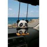ETK-3D Panda Salıncakta Sallanan Araba Dikiz Aynası Süsü