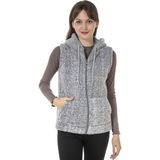 Etkimod Kadın Gri Kapşonlu Kolsuz Peluş Yelek - 3XL