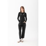 EtkiModa Kadın Siyah Slim Dar Kesim Kot Tulum