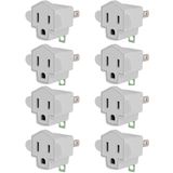 ETL Listeli 3 ila 2 Uçlu Dönüştürücü Polarize Topraklama Adaptörü, JACKYLED 3 Uçlu 2 Uçlu Adaptör Fişi Ateşe Dayanıklı Malzeme 450 °F Dayanıklı Duvar Prizleri Ev Aletleri için Fiş, 8'li Paket