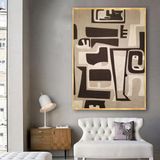Etnica Yağlı Boya Dokulu Tablo 90X120 Gold Çerçeveli