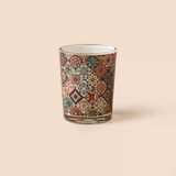 Etnik Bardak Mum - Bej - 7X5 Cm