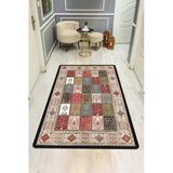 Etnik Desen Dijital Baskı Kaymaz Taban Halı H0018 Renkli 140 X 200