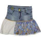 Etnik Desen Jeans Etek - Mavi - 10 Yaş