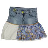 Etnik Desen Jeans Etek