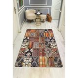 Etnik Desenli Dijital Baskı Kaymaz Taban Halı H0844 Renkli 140 X 200