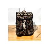 Etnik kilim desenli orta boy sırt çantası Kahverengi
