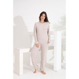 Etoile %100 Pamuk DeveTüyü Kumaş Uzun Kol Manşetli Cepli Kadın Pijama Takımı 98414