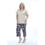 Etoile Büyük Beden Bambu Kadın Kapri Takım Pijama 74005B