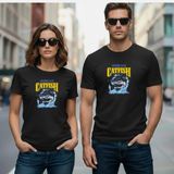 Etoile Studio Balıkçı Tasarımı T - Shirt Tişört Baskılı Fish - Siyah 01 - 2XL
