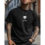 Etoile Studio Göktürk Oversize Kesim Bisiklet Yaka Oversize Tişört - Siyah - 2XL