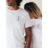 Etoile Studio Kişiye Özel Zarif Isim ve Baş Harfi Çift Kombini (Bize Belirtiniz) - Beyaz - S - XL