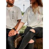 Etoile Studio Tarih Roma Rakamlı | Kişiye Özel Baskılı Çift Tişört Kombini – Unisex Oversize - Siyah - S - M