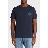 Etro % 100 Pamuk Regular Fit Logo Baskılı T Shirt Erkek T Shirt MRMA0002 AK604 B3681 - Lacivert