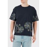 Etro Desenli Pamuk Regular Fit Bisiklet Yaka T Shirt Erkek T Shirt MRMA0004 AK598 X0883 - Lacivert