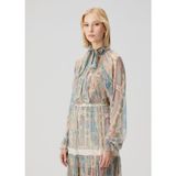 Etro Mavi Şal Desenli Ipek Bluz - 38