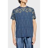 Etro Paisley Çiçekli % 100 Pamuk Regular Fit Bisiklet Yaka T Shirt Erkek T Shirt MRMA0002 AK597 X0883