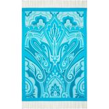 Etro Paisley Desenli Mavi %100 Pamuk, Italyan Tasarımı Battaniye - 180 x 120 cm