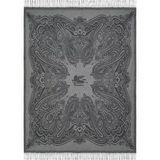 Etro Paisley Desenli Yün ve Kaşmir Jakarlı, Italyan Tasarımı Battaniye - Gri - 180 x 140 cm