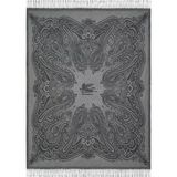 Etro Paisley Desenli Yün ve Kaşmir Jakarlı, Italyan Tasarımı Battaniye - Gri - 180 x 140 cm