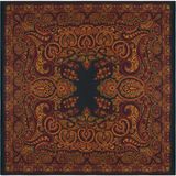 Etro Paisley Yün ve Ipek Karışımlı Italyan Üretimi Battaniye - Bordo - 180 x 180 cm