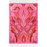Etro Pembe Paisley Desenli Pamuklu, Italyan Tasarımı Şal Battaniye - 180 x 120 cm