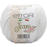 Etrofil Jeans Örgü İpi Beyaz %55 Pamuk %45 Akrilik 50g 160m (002)