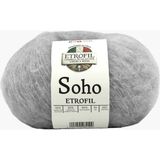 Etrofil Soho Örgü İpi Çelik Gri %55 Super Kid Mohair %23 Organik Merino Yün %22 Polyester 25g 225m (79199)