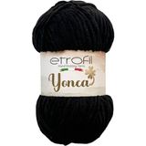 Etrofil Yonca Baby Kadife Örgü İpi Siyah %100 Polyester 100g 120m (70092)