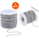 Etsylight 2.3 mm Top Zincir, 3 Metre, Kart Askı Zinciri, Cüzdan Zinciri, Künye Zinciri, Tırnak Makası Zinciri