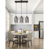 Etsylight Dora Black Glass Sıralı Lüx 3 Salon Avize,Yemek Odası Avize, Mutfak Avize - Siyah