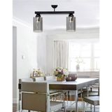 Etsylight Dora Füme Glass Dizilone 2 Mutfak Avize, Yemek Odası Avize, Cam Avize - Siyah