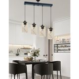 Etsylight Dora Sıralı Lüx 4 Antre Avize, Mutfak Avize, Salon Avize, Yemek Odası Avize - Siyah