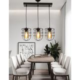 Etsylight Lampy Sıralı 3 Mutfak Avize, Yemek Odası, Salon Avize - Siyah