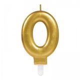 ETT 0 Rakam Mum Gold Renk - 10 Cm Doğum Günü ve Parti Süsü