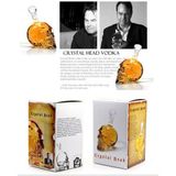 ETT 1000 ml Crystal Head Kuru Kafa İçki Şişesi - Dekoratif Cam Şişe