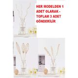 Ett 3 Tek Aromaterapi Koku Dağıtıcı Rattan Şişe Ahşap Difüzör Çubuk (Spiral-Yaprak-Dalgalı)