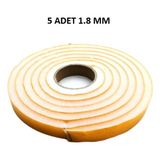 Ett 5 Adet Kapı Pencere Isı Yalıtım Süngeri Yapışkanlı Pencere Rüzgar Bandı 18MM x 2,5 mt - Çok Renkli