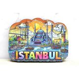 Ett Ahşap İstanbul Temalı 3D Buzdolabı Magneti - Model 8, Çok Katmanlı Tasarım