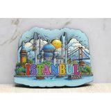 Ett Ahşap İstanbul Temalı Magnet Model 10 - 3D Katmanlı Buzdolabı Magneti