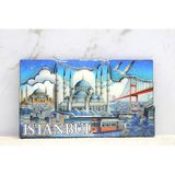 Ett Ahşap İstanbul Temalı Magnet Model 12 - 3D Lazer Kesim Buzdolabı Magneti