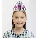 Ett Birthday Prenses Yazılı Çocuk Parti Tacı - Gümüş Pembe Doğum Günü Tacı