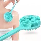 Ett Çift Taraflı Silikon Uzun Saplı Banyo Fırçası - Spa Etkili Vücut Temizliği