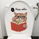 Ett Decohandy 3D Keep Going Kedi Klozet Etiketi | Eğlenceli Motivasyon Tuvalet Sticker